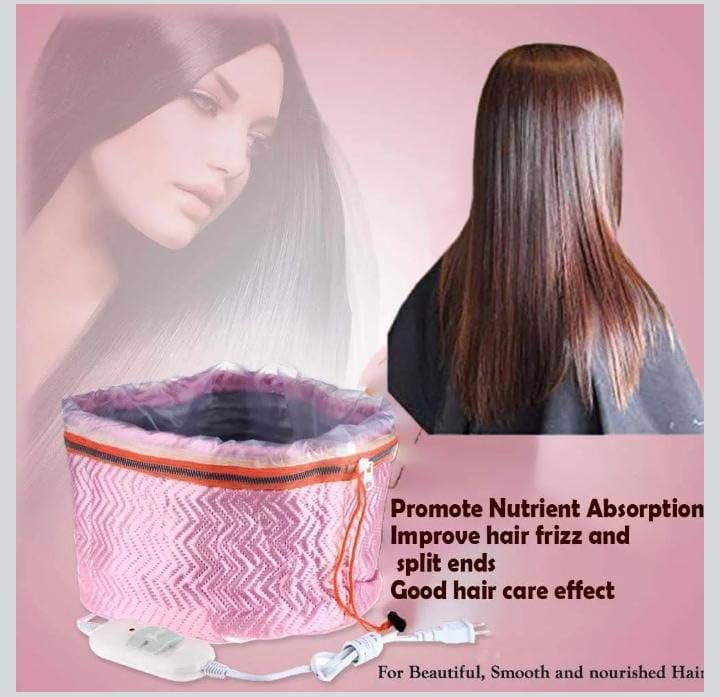 TE TULSI ENTERPRISES Hair Spa Cap for Deep Conditioning, Pink Thermal Steamer Head Cap for Treatment at Home, Adjustable Heat Mask for Dry Damaged Hair, Frizz Repair & Care Steaming 1