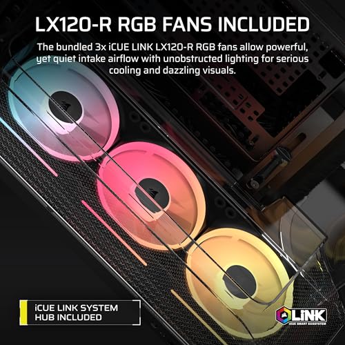 Image of CORSAIR AIR 5400 LX RGB Triple-Chamber Panoramic Mid-Tower PC Case - Black
