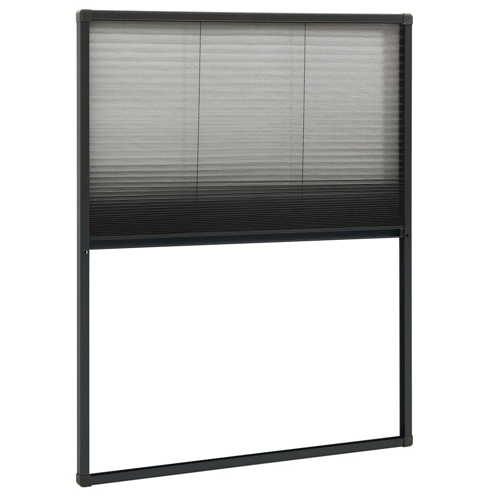 Moustiquaire Enroulable Alu pour Fenêtre de Toit, Store pour Fenêtre de Toit Plissée Aluminium Anthracite 80x100cm