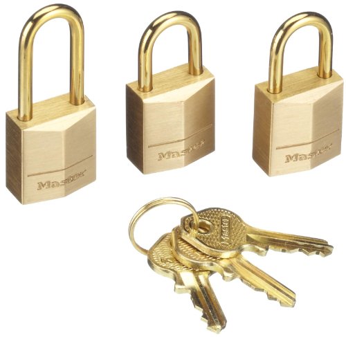Preisvergleich Produktbild MASTER LOCK - 3115EURD - 3 Messing Vorhängeschlösser 15mm