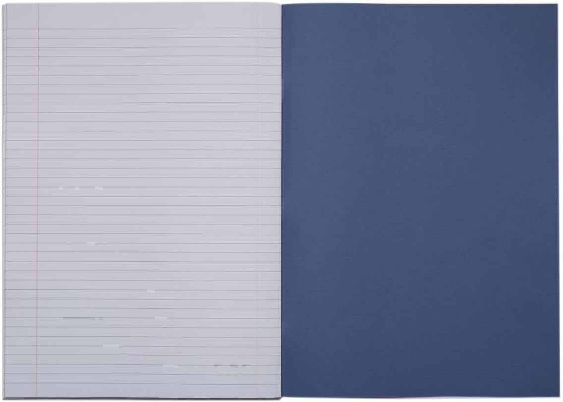 Rhino Übergroße Schulhefte, 80 Seiten/8 mm, liniert mit Rand, Notizbuch, 10 Stück, 33 x 22,9 cm, Büro- und Schulbedarf, Dunkelblau