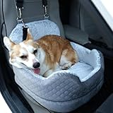 RUYICZB Dog Car Seat Memory Foam Dog Booster Seat for Small Dogs Up to 33Lbs Elevated Pet Car Seat Washable Travel Safety Car Seat with Washable Removable Cover & Dog Seat Belt