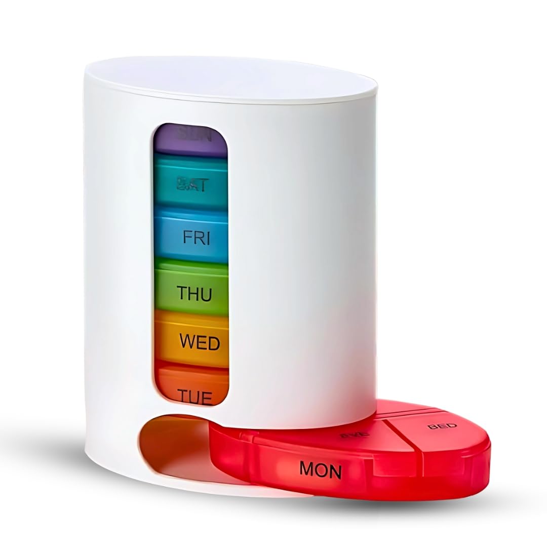 Weekly 4 Times A Day Pill Box Travel Tablet Holder Medicine Dispenser, Organizer, Storage BPA Free 7 Day Case-image-3