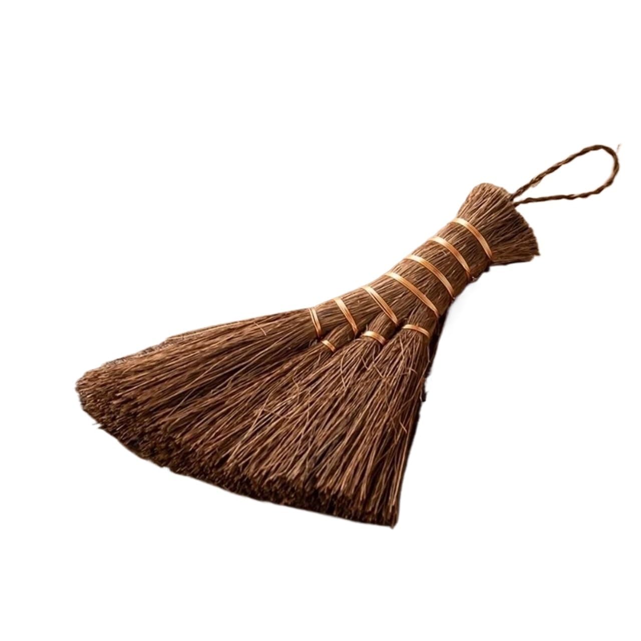 Palm Broom Traditional Tea Cleaning Brush Natural Handmade Palm Hair Vintage Mini Whisk Broom Pot