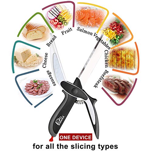 Yd Yd Xinhua Kitchen Food Cutter Chopper Clever Kitchen Knife With Cutting Board, Clever Multipurpose Food Scissors Stainless Steel Vegetable Slicer Fruit Cutter Quick & Easy To Cut Bbq Tools #TOP5