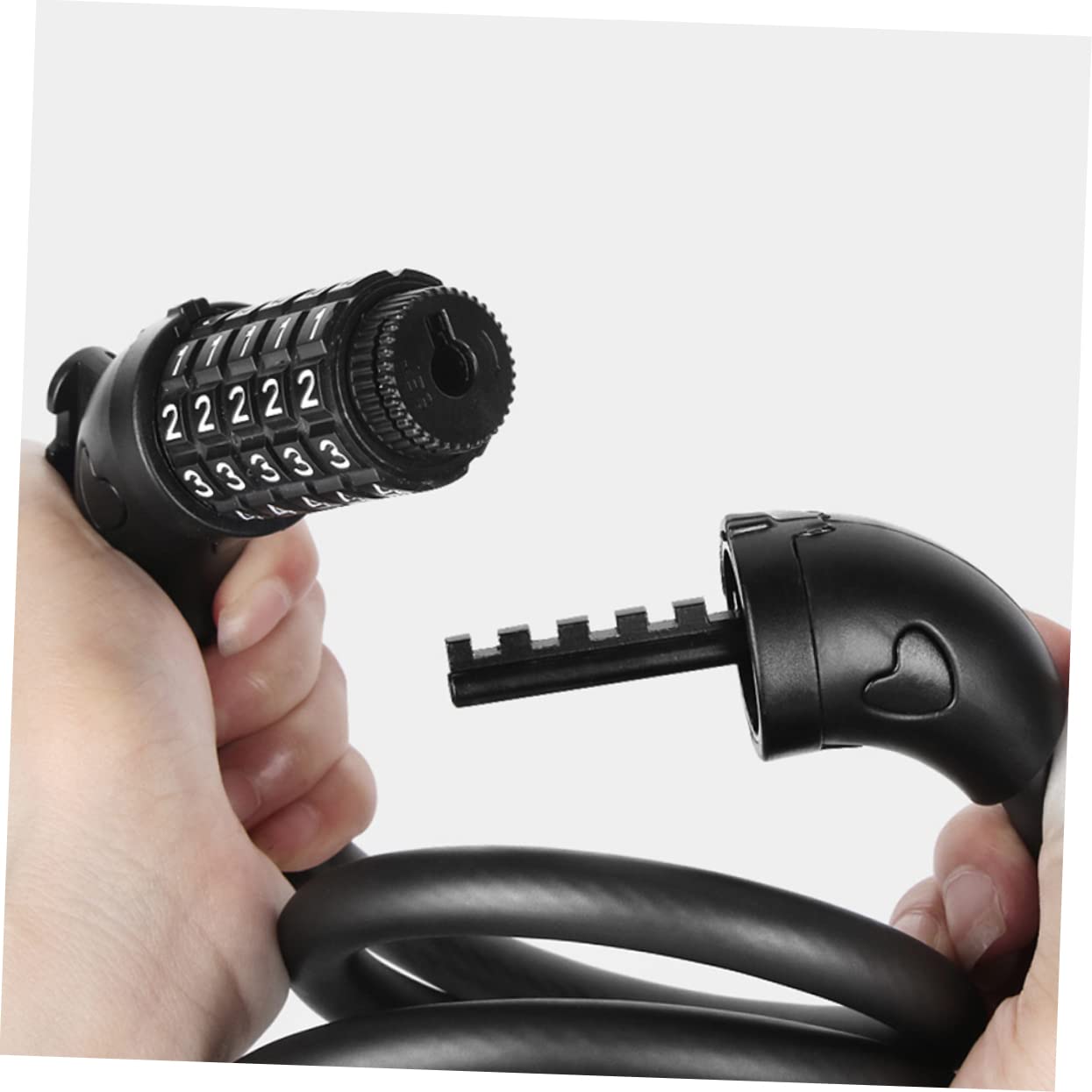 Milisten Cable Combination Lock for Bicycles Heavy Duty Theft Bike Lock Keyless Coded Security Lock for Mountain Bikes Motorcycles and Scooters Black