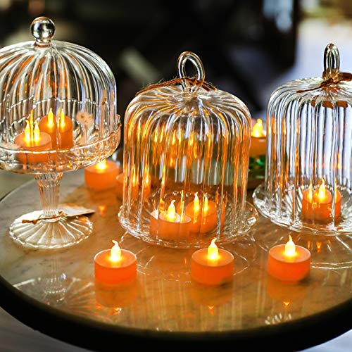Realistic Bright Flameless LED Tea Light Candles, Bright, Flickering, Battery Powered Fake Candles, Unscented Tealights, Pack of 50