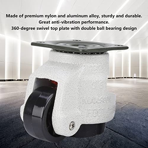 Intrekbare Grader Wielen GD-60F 4 Stuks 2 Industriële Zwenkwiel 551lbs Capaciteit Zwaar Nylon Aluminium Legering