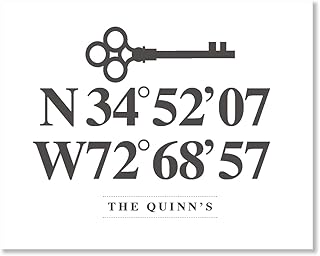 Personalized Home Coordinates Wall Art – Custom Latitude & Longitude Pri...