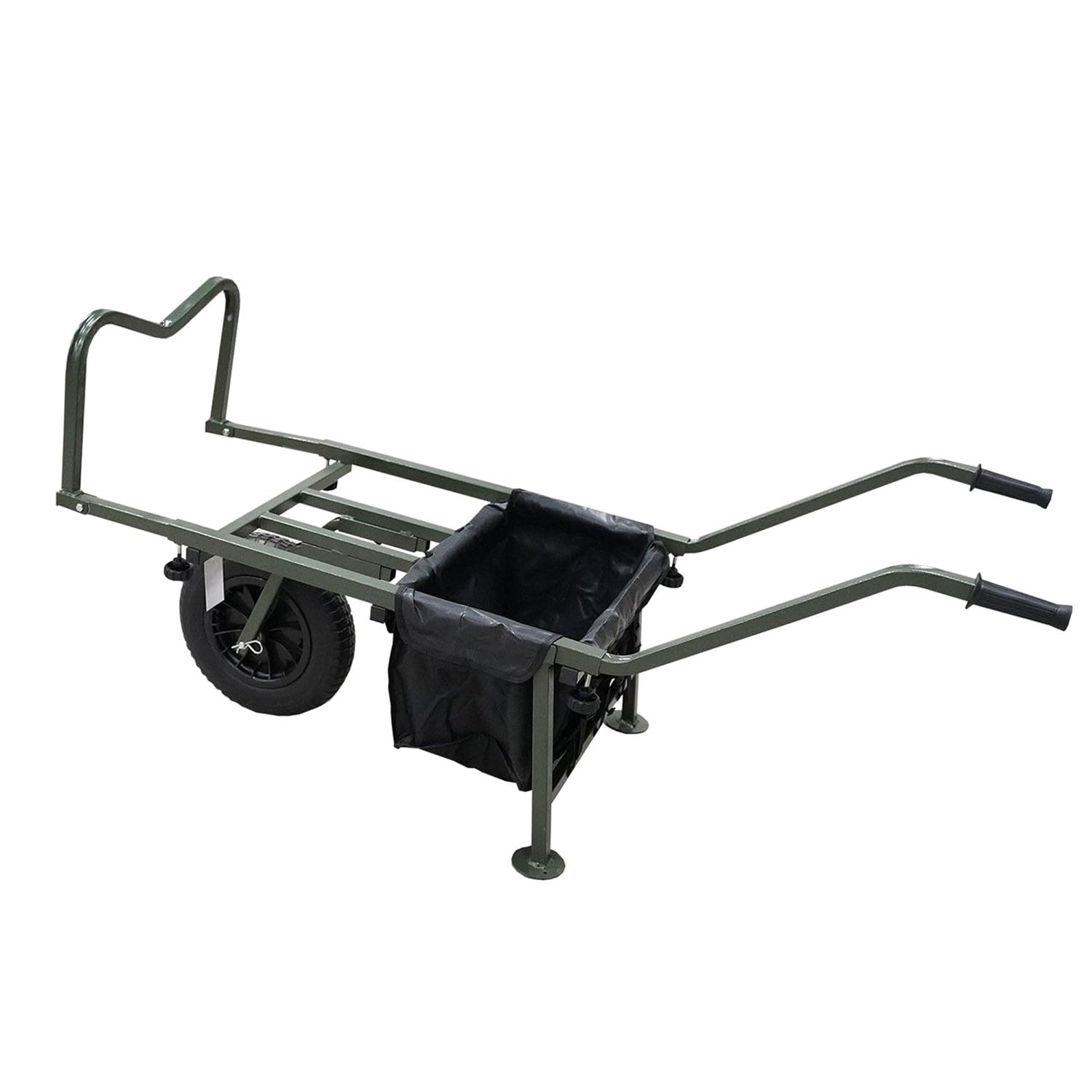Carp Trolley MK II – Wendiger Angel-Transportwagen bis 75kg – Längenverstellbare Ladefläche & Luftbereifung – Inklusive Gepäcktasche – Klappbares Stahlrohrgestell