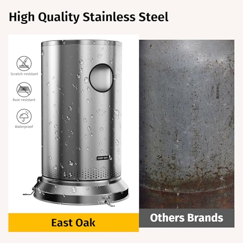 Eastoakantirust50000btupatioheaterforoutdoorusewithdoublelayerstainlesssteelburnerroundtabledesignandwheelsoutdoorpatioheaterforhomeandcommercialstainlesssteel Urban Country Home Decor East oak anti rust 50000 btu patio heater for outdoor use with double layer stainless steel burner round table design and wheels outdoor patio heater for home and commercial stainless steel urban country home decor