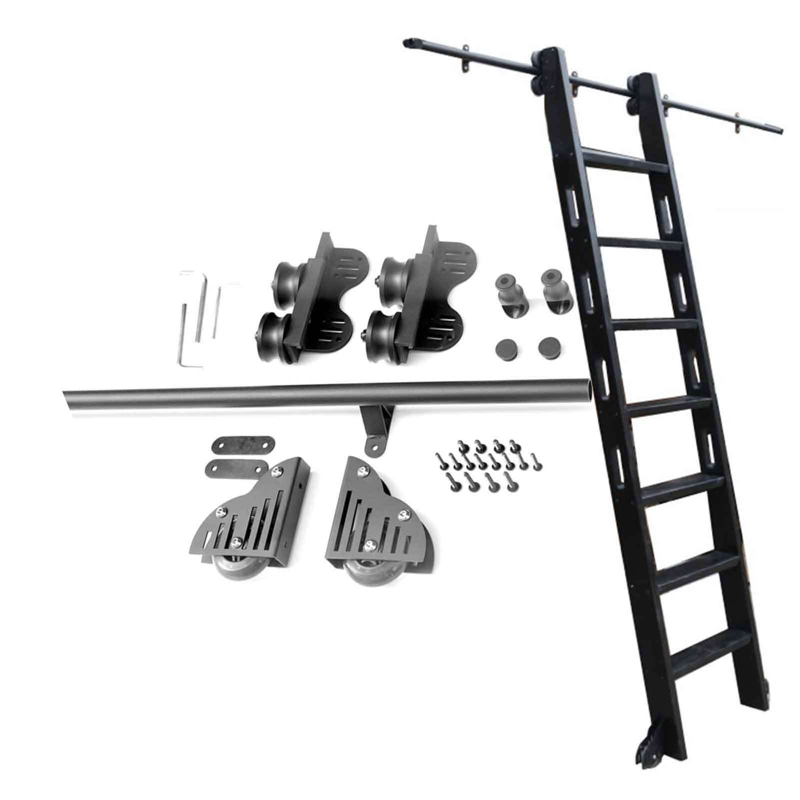 Kit quincaillerie escalier coulissant rétractable rail rond acier suspendu intérieur