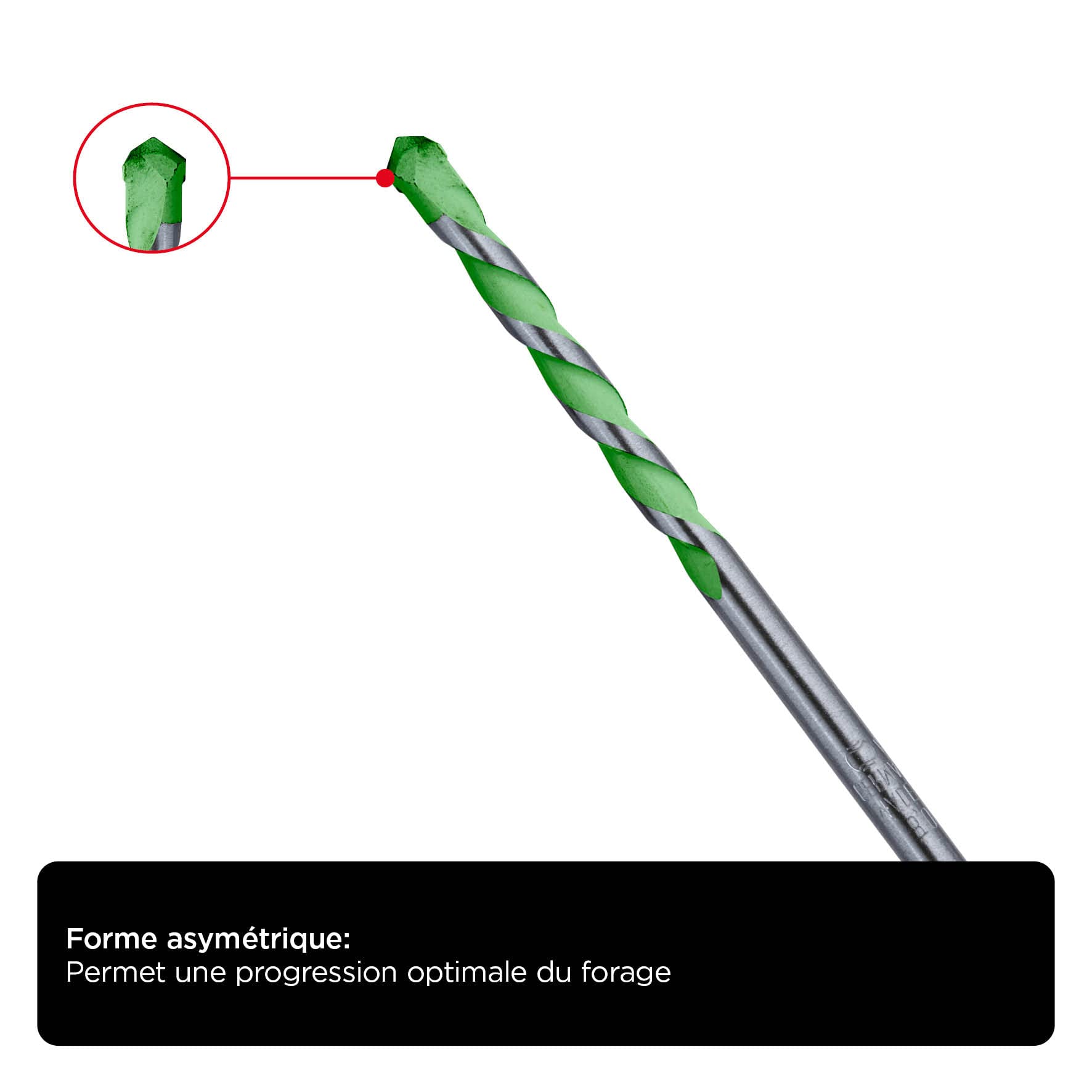 Foret à Granit KWB 12 Mm – Pointe Diamant En Carbure De Tungstène, Pour Matériaux Durs (granit, Céramique, Béton) – Tige Ronde, Sans Percussion, 800-1000 Tr/min