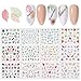12 Designs Blumen Schmetterling Nagel Wasser Aufkleber Streifen Linie Blätter Transfer Sliders Aufkleber DIY Nail Art Dekoration Tipps Wrap