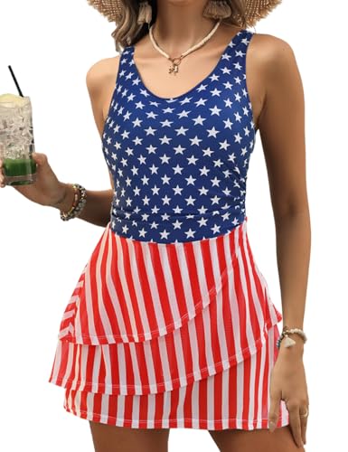 Image of CiCiBird Women One Piece Tummy Control Swimsuit Modest Swim Dress Bathing Suit Skirt Swimwear