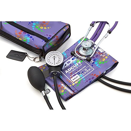 American Diagnostic Corporation Pro's Combo Ii Pocket Aneroid Kit Medium Peters Blue Swirly