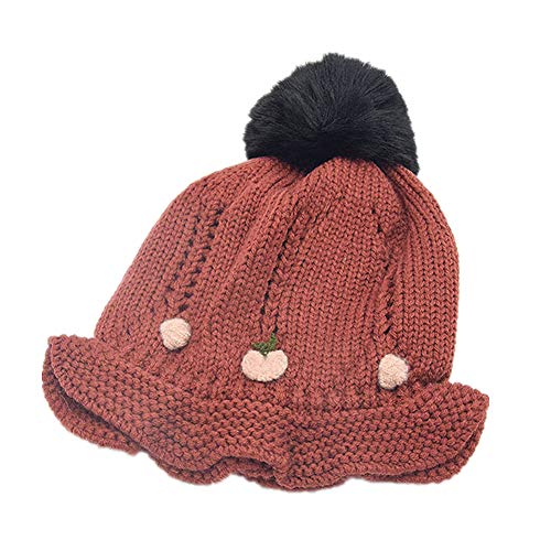 DOTBUY Bebé Gorro de Punto Caliente, Sombrero de Bebé de Invierno del Bebé Chicas Chicos Gorro Punto Caliente (Rojo Vino)