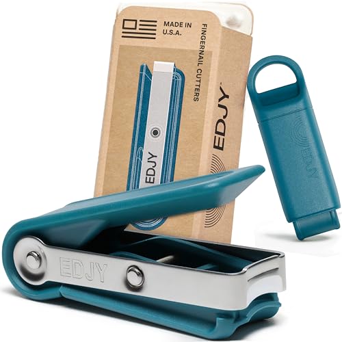 Image of EDJY Fingernail Cutter - Precision Stainless Steel Nail Cutter for Fingernails | Sharp Blade, Ergonomic Design, Durable & Rust-Resistant | Ideal for Men and Women | EDJY Blue