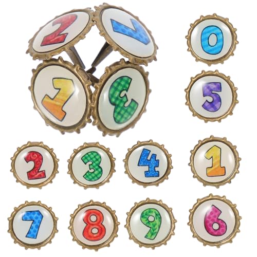 Housoutil DIY Brads 100pcs Paper Brads Round Head Decorative Nails for Scrapbooking Card Making Craft Projects