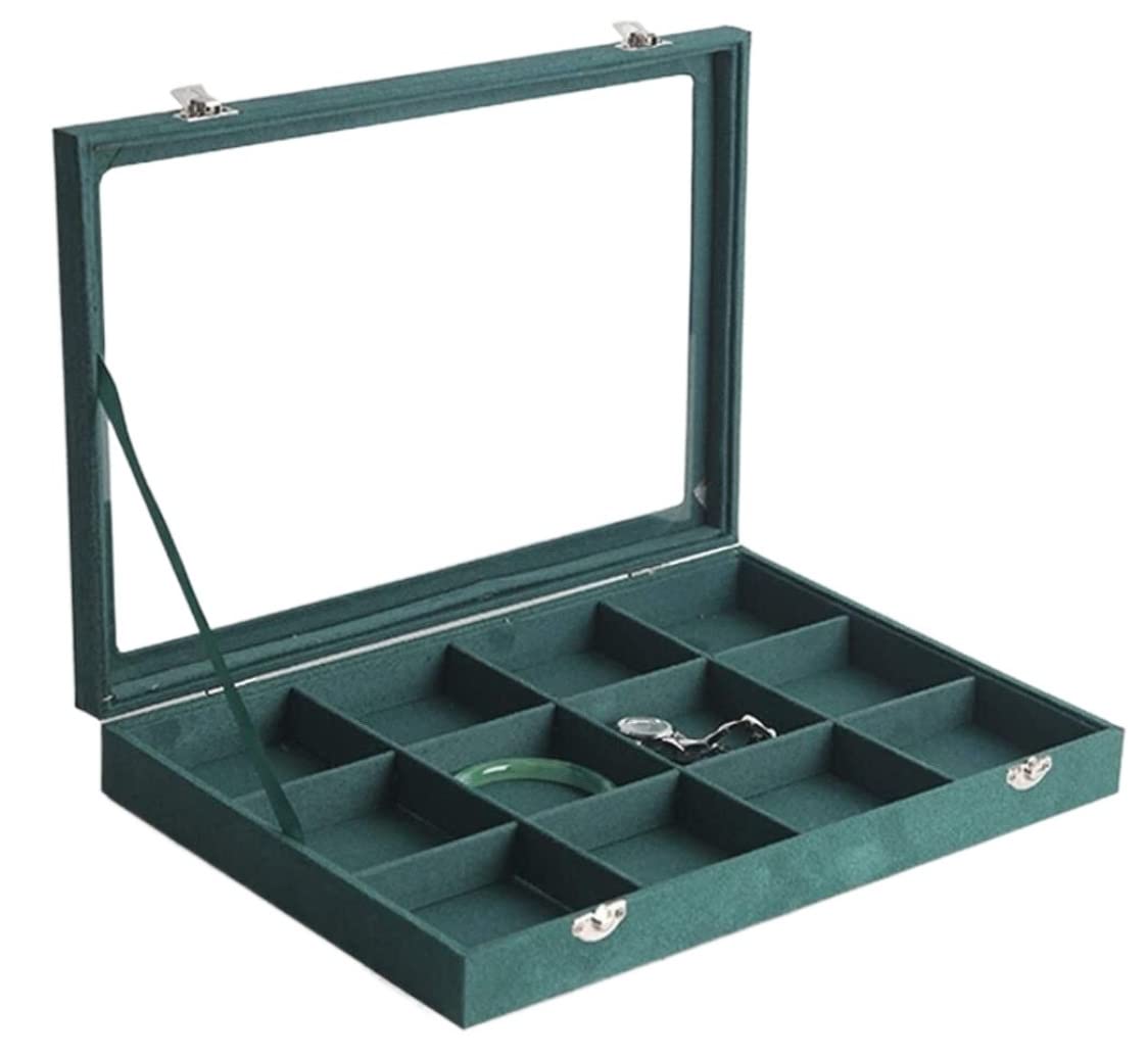 YCTTKDD Organizador de Joyas Caja de joyería Caja de joyería de Franela Caja de exhibición de joyería Verde para Mujeres Caja de Almacenamiento de exhibición de Soporte de joyería Caja de