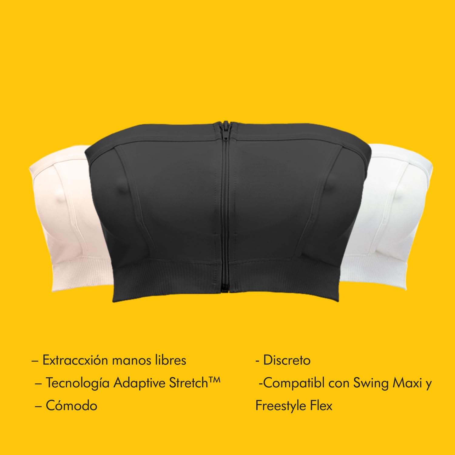 Medela Top de extracción de Leche Hands-Free, Sujetador de extracción de Leche fácil de Usar, con tecnología Adaptative Strech para un Ajuste cómodo y un Flujo de Leche Adecuado