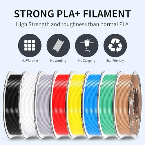 Image of RAMBERY 200gx16 PLA+ Filament Bundle 1.75mm, 16 Colors PLA Plus 3D Printing Filaments, Dimensional Accuracy + /- 0.02 mm, 200gX16 Spools