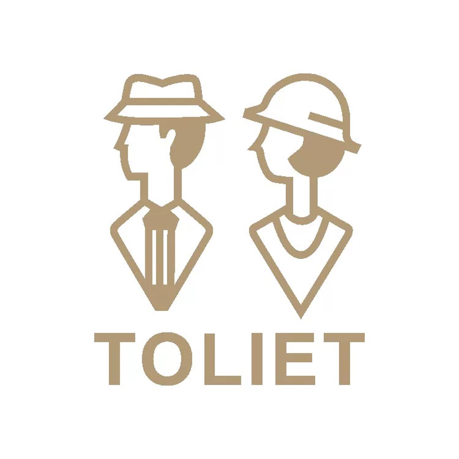 Panneaux de signalisation pour Toilettes, Toilettes Hommes et Femmes pour Entreprises - Application au Bureau, à Domicile, Porte/Mur Public (Bronze)