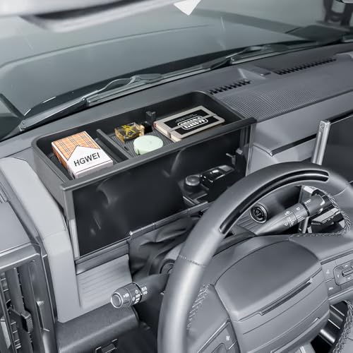 HGWEI Dash Storage Box Compatible with 2022-2025 GMC Hummer EV Pickup/SUV Interior Accessories Center Console Dashboard Organizer Tray Mount Holder 12.3 Car Speed Dashboard (Behind Steering Wheel)