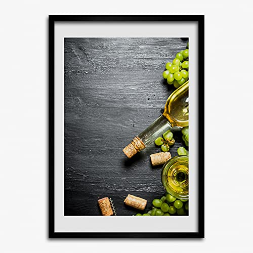 Cadre MDF 50x70 cm Raisins et vin Tulup pour affiche moderne