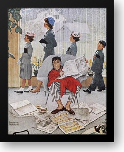 Amazon.com: Sunday Morning 20x22 Framed Art Print by Rockwell