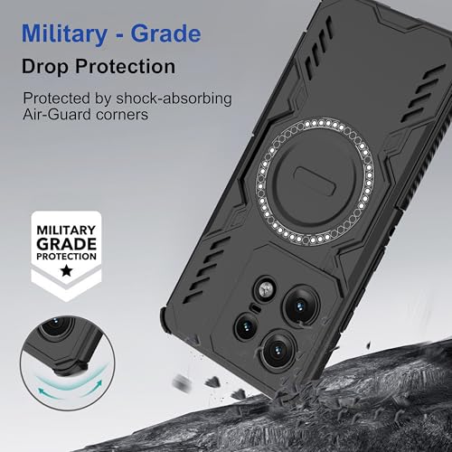 Image of Zapcase Back Case Cover for Motorola Edge 50 Pro 5G | Magnetic Case with Built-in Metal Ring | Supports MagSafe Charger, Wallet & Car Mount | Shockproof Hybrid PC + TPU | Black