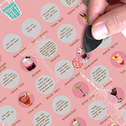 Image of NTZS Top 50 Cocktails Scratch Off Poster-Cocktail Bucket List (16.5 inch x 23.4 inch) Christmas Festival Gift