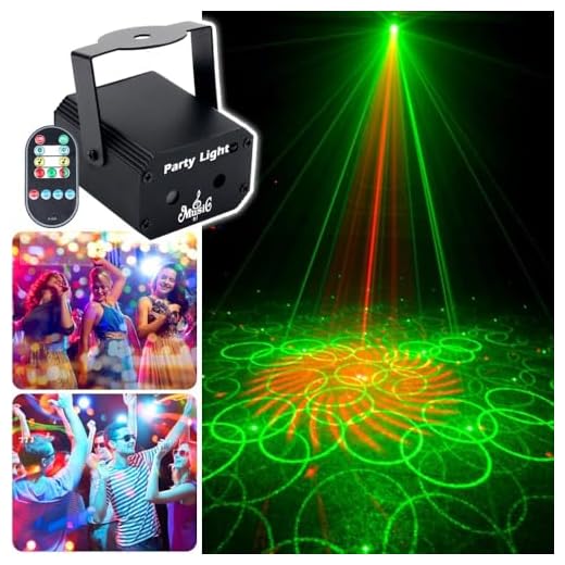 KOOT Party Lights Dj Disco Light with Pattern Projection and Sound Activated, Strobe Stage Lighting for Parties Indoor Dance Birthday Rave Bar Karaoke Christmas Wedding Show Club