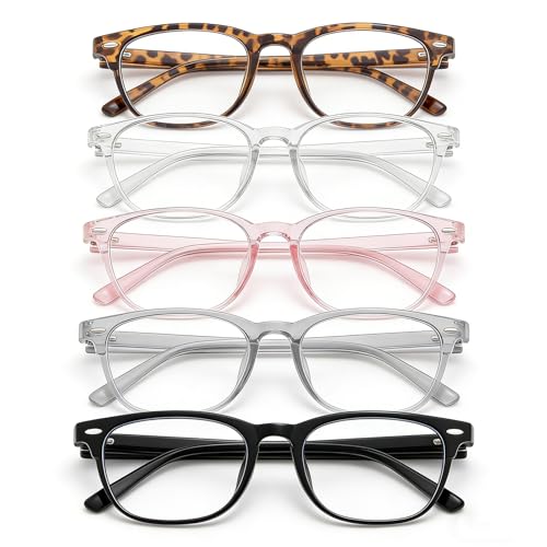 5 Pcs Brille Ohne Stärke Unisex fake Brille Blaulichtfilter Blaulichtfilterbrille Blaulichtbrille Fake Glasses Bluelight Glasses Geeignet für Büroangestellte Studenten Und Gamer