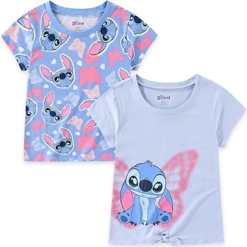 Disney Lilo & Stitch Girls 2 Pack Short Sleeve T-Shirt for Big Kids