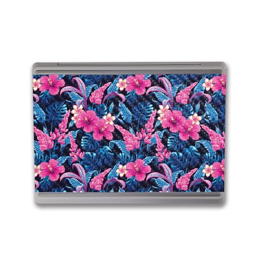 Image of MightySkins Carbon Fiber Skin Compatible with Microsoft Surface Laptop Go 3 (2023) Full Wrap Kit - Contrast Hibiscus | Protective, Durable Textured Carbon Fiber Finish | Made in The USA
