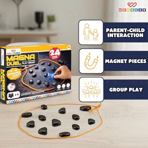 Image of Wembley Sizzle Magnet Game for Boys & Girls | Strategy Board Game for Adults Family | Classic Birthday Gift Night Game for Teens 15+ Years 2-4 Players | Travel-Friendly Magnetic Attraction Toys