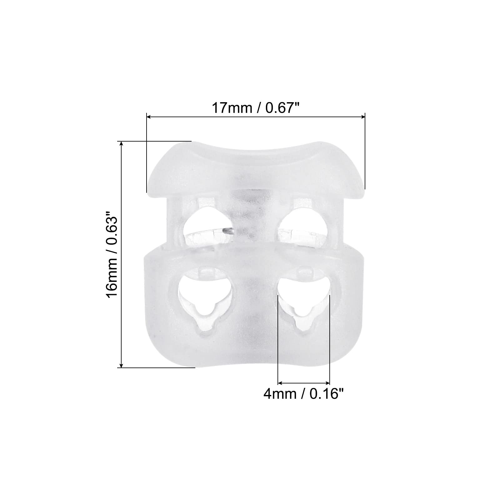 PATIKIL Cord Locks, 30 Pack Oval Spring Toggle Stopper for Drawstring Bag Shoelaces Clear, 16x17mm - Image 2