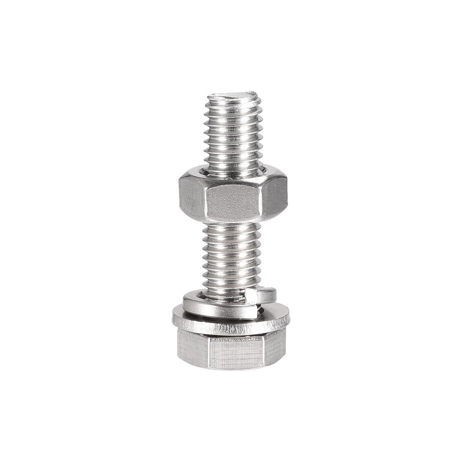 TA-VIGOR 4Pcs M10 x 45mm Hex Head Screws Bolts, Nuts, Flat & Lock Washers Kits, Fully Thread Hexagon Bolts - Image 4