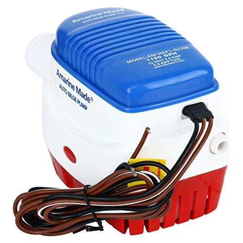 Amarine-Made 12V 1100Gph Auto Boat Bilge Pump Automatic Submersible Boat Bilge Water Pump (A: 1100Gph Auto Pump) #TOP3
