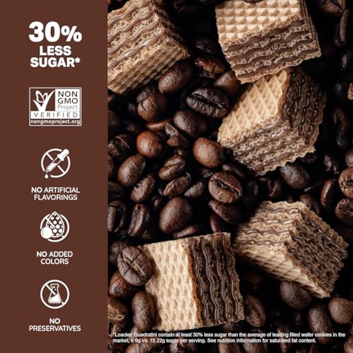 Image of Loacker Quadratini Espresso Wafer Cookies, 30% Less Sugar, Non-GMO, 6-Pack