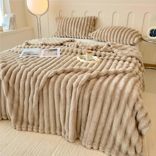 Couverture en peluche à bulles épaisses lavable pour un lit chaud