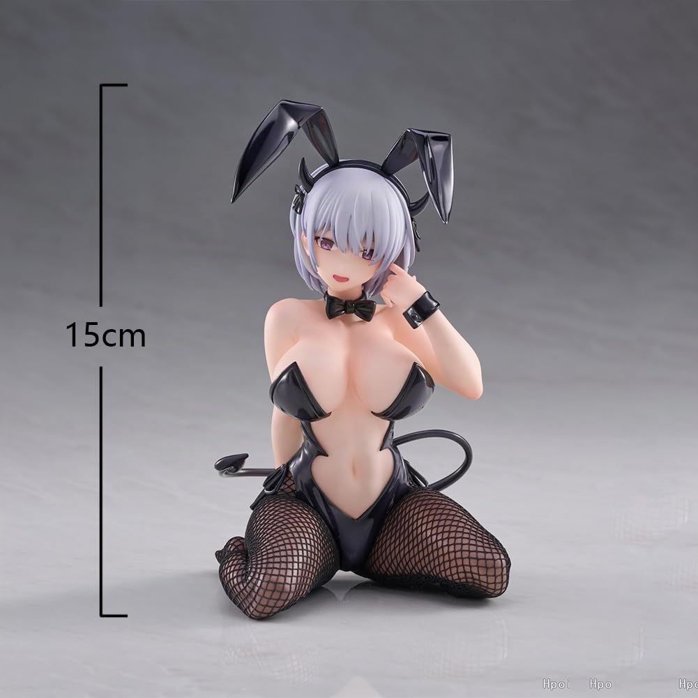 Zhongkaihua Figurine de lapin fille de l'illustration d'anime NONO assise en PVC Statue de figurine de modèle de décoration de bureau, 15 cm