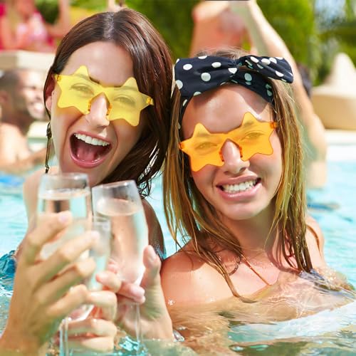 Matcheck 14 Star Shaped Rimless Sunglasses Transparent Candy Color Glasses Irregular One Piece Fun Party Eyewears Teen Adult3