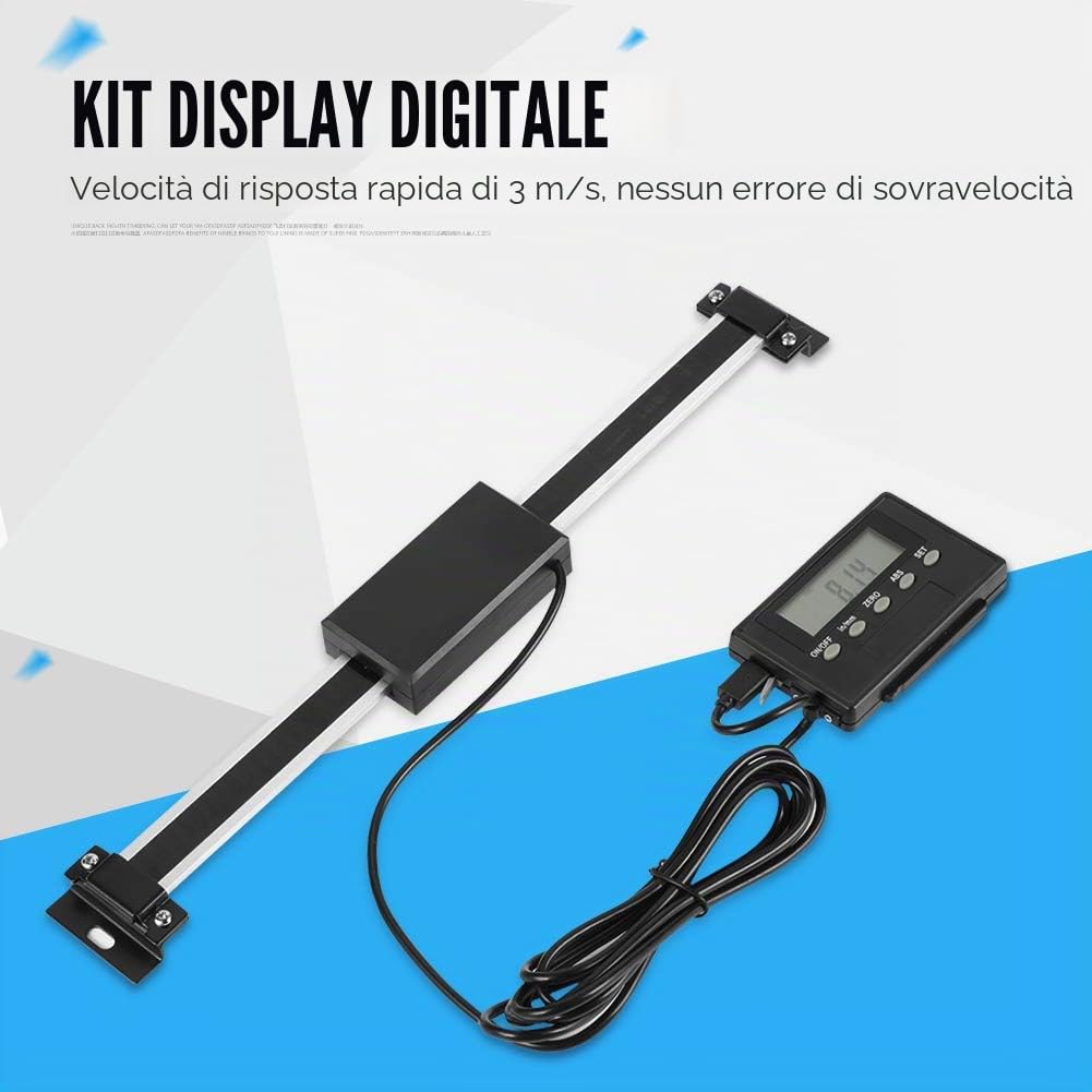 Lettura digitale, calibro a scala lineare LCD remoto DRO 0-200mm, righello in alluminio ad alta precisione, misura per mulino/tornio magnetico lineare