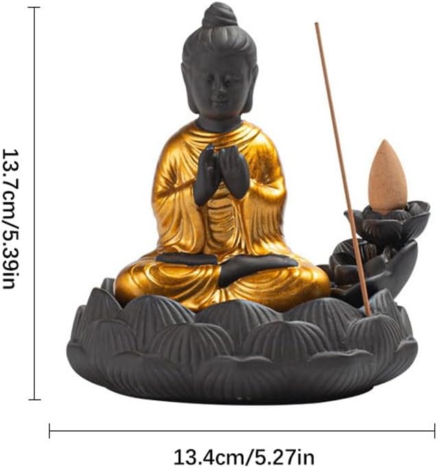 Incense Stick Holder Creative Purple Sand Backflow Incense Burner, Antique Ceramic Backflow Buddha Sandalwood Burner, Home Incense, Home Furnishings Incense Holder for Sticks
