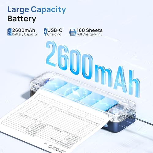 Image of Portable Printers, D820 Wireless Bluetooth Printers 8.5 inchx11 inch US Letter Size, Receipt Printers for Home Use Suitable for Phone & PC (Blue)