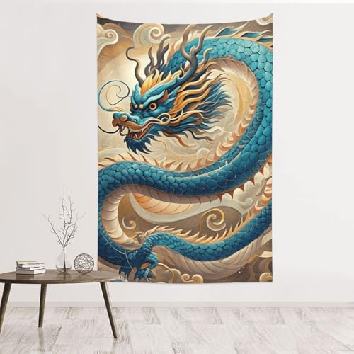 Tapisserie murale dragon décoration murale sans dommage grand format pour chambre