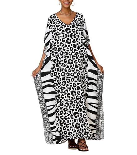 Image of Kaftan Dresses for Women Plus Size Bathing Suit Cover up Caftan Maxi Beach Dresses