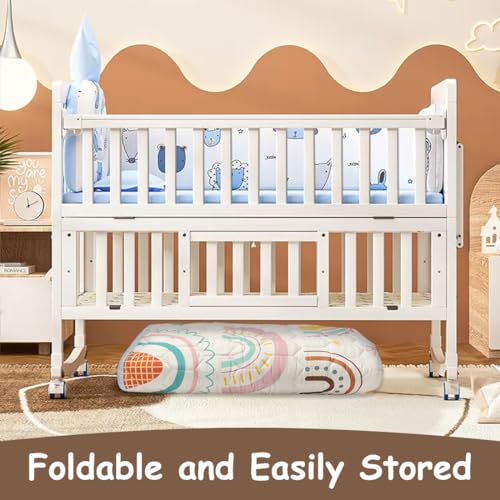 TSAYAWA Baby Play Mat for Floor, 50\"x50\" Play Mat for Babies and Toddlers, Thick Padded Tummy Time Playmat, Foldable Infant Crawling Mat for Boys Girls, Non Slip Baby Play Mats Indoor, Rainbow Pattern - Thumbnail 5
